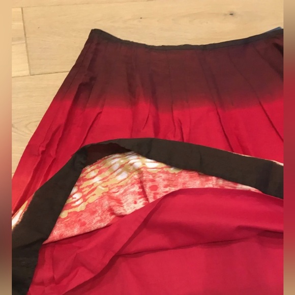 Hillard & Hanson Circle Skirt Size 14P Red Brown Ombre - Picture 3 of 9